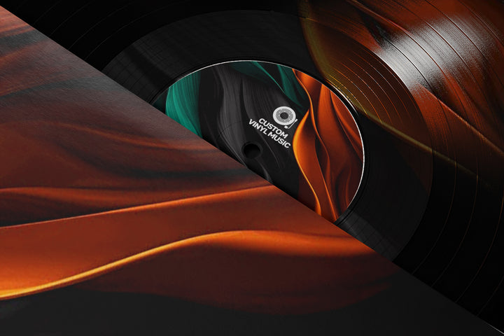 Art vinyl disc with abstract colorful design on record and cover, perfect for custom vinyl art creations and unique decorative music records