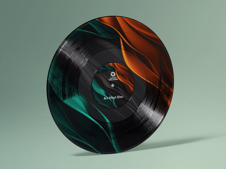 Art vinyl record featuring colorful abstract design printed directly on 12 inch vinyl disc, ideal for custom vinyl art creations and decorative music gifts